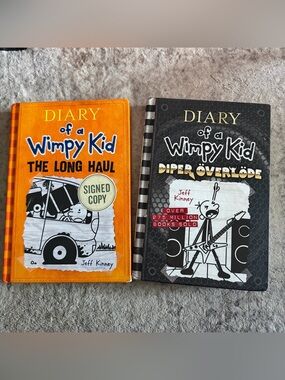 Diary of a Wimpy Kid Hardcover Book Lot The Long Haul Signed Copy Diper Overlode